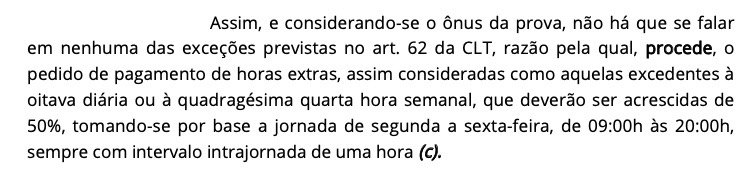 Decisão judicial sobre controle de jornada para trabalhadores externos